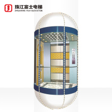 Zhujiangfuji Brand Luxury Cabin Decoration Full View Glass Panoramic Elevator